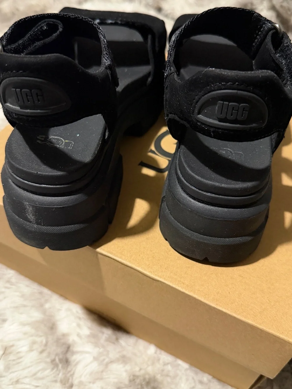 UGG Women's Black Chunky Platform Sandals